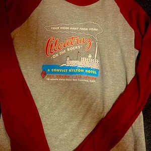 Small -Alcatraz Raglan Baseball Tee Shirt